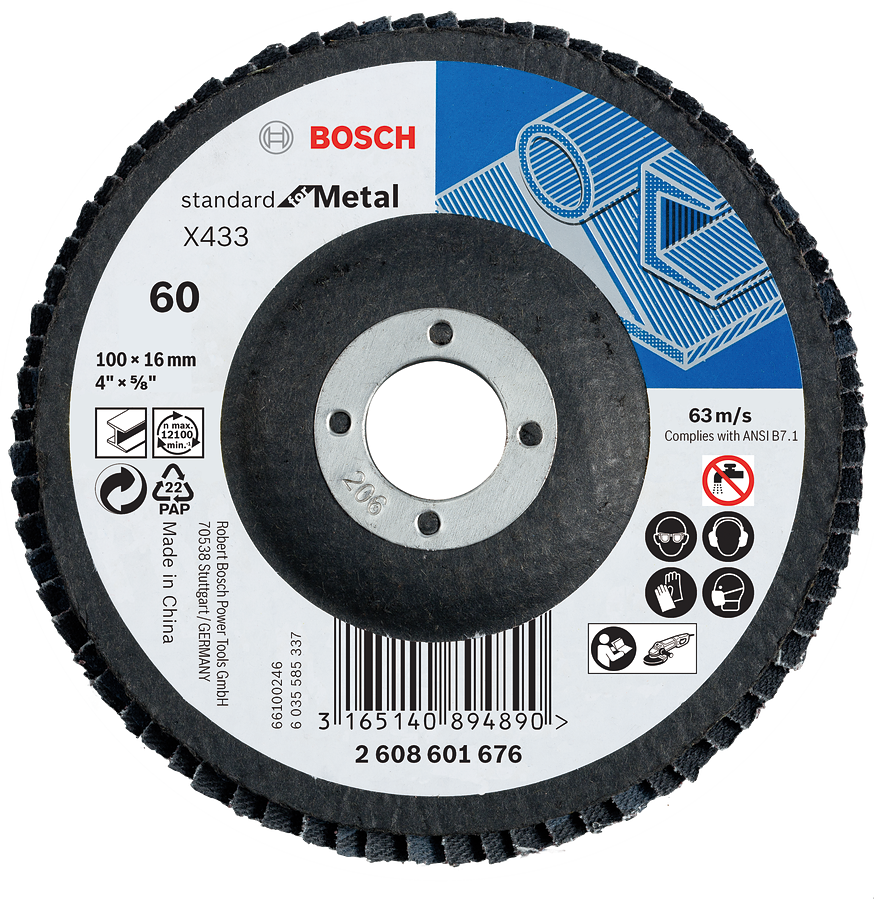 Bosch X433 Standard for Metal flap disc 100mm G60.