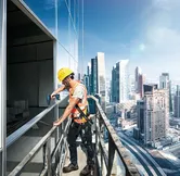 Construction worker on high-rise.
