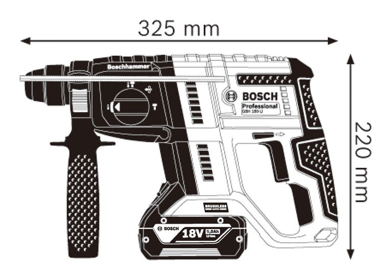 Rotary hammer dimensions