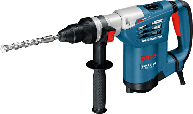 Bosch GBH 4-32 DFR rotary hammer drill with side handle.