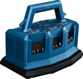 Bosch GAL 18V6-80 charger with six battery slots.