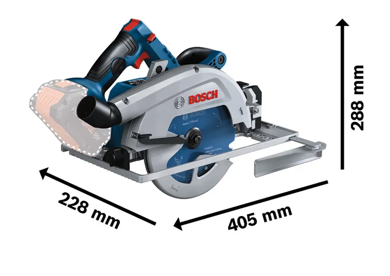 Bosch GKS 18V-68 GC cordless circular saw for wood cutting.
