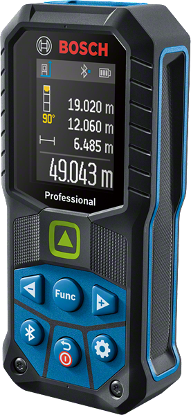 Bosch GLM 50-27 CG laser measure with color display.