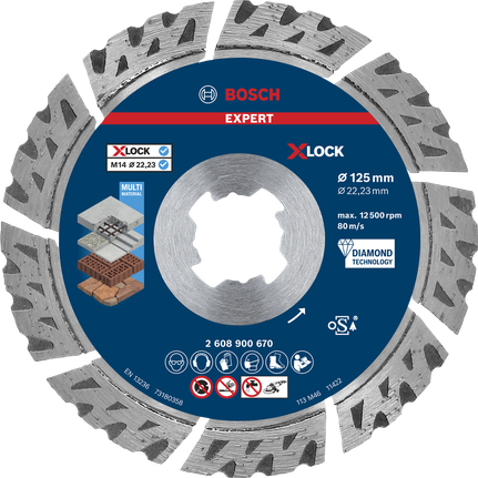 Bosch EXPERT MultiMaterial X-LOCK diamond cutting disc 125 mm.