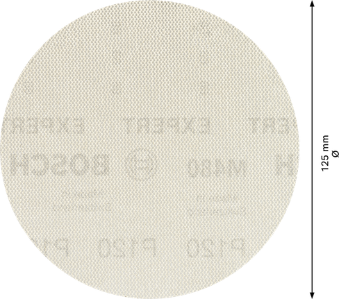 EXPERT M480 Sanding Net for Random Orbital Sanders 125 mm, G 120 5-pc Bosch EXPERT M480 Sanding Net 125mm G120 disc.