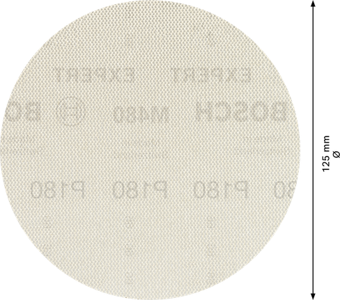 EXPERT M480 Sanding Net for Random Orbital Sanders 125 mm, G 180 5-pc Bosch EXPERT M480 Sanding Net 125mm G180 disc.