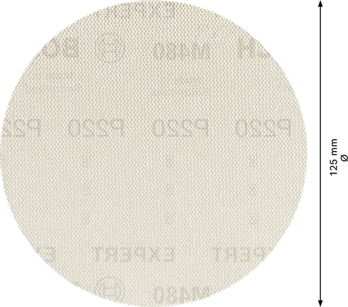 EXPERT M480 Sanding Net for Random Orbital Sanders 125 mm, G 220 5-pc Bosch EXPERT M480 sanding net disc 125 mm, grit 220.