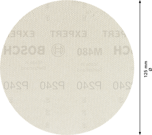 EXPERT M480 Sanding Net for Random Orbital Sanders 125 mm, G 240 5-pc Bosch EXPERT M480 sanding net disc 125mm grit 240.