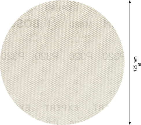 EXPERT M480 Sanding Net for Random Orbital Sanders 125 mm, G 320 5-pc Bosch EXPERT M480 Sanding Net 125mm G320 disc.