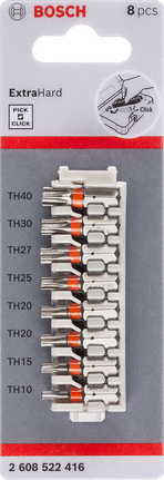 Bosch Pick and Click Extra Hard Torx bit set 8-piece.