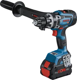 Bosch GSR 18V-150 C cordless drill with side handle.