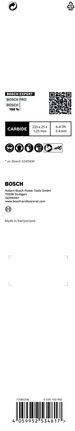 EXPERT ‘Multi Material’ S 1156 XHM Reciprocating Saw Blade 1-pc Bosch EXPERT Multi Material 9″ saw blade packaging.