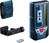 Bosch LR 7 laser receiver with clamp and carrying pouch.
