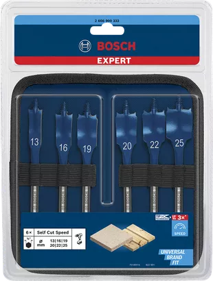 EXPERT Self Cut Speed Set Bosch Expert Self Cut Speed spade drill bit set 6-piece.