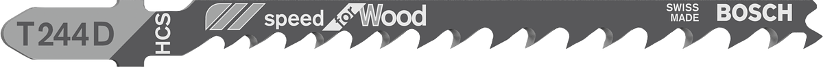 Bosch T244D jigsaw blade for fast wood cutting.