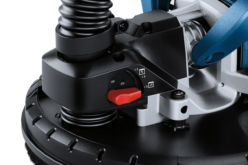 GTR 550 Bosch GTR 550 drywall sander close-up, sanding pad control.