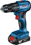 Bosch GSB 185-LI cordless drill set with 18V battery.