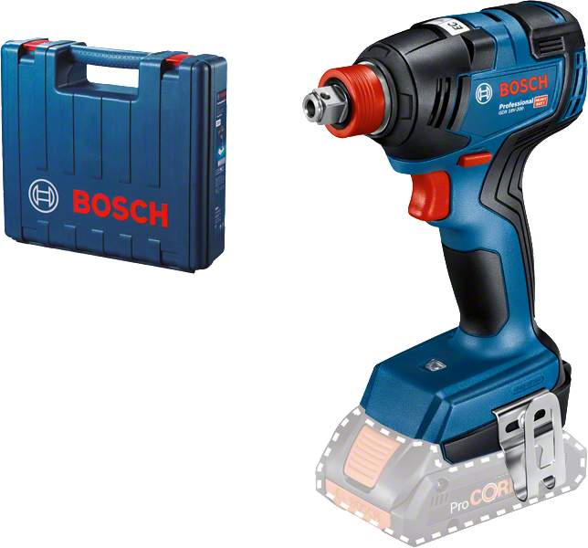 Bosch GDX 18V-200 cordless impact driver with case.