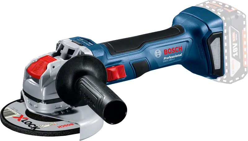 Bosch GWX 180-LI cordless angle grinder with X-LOCK.