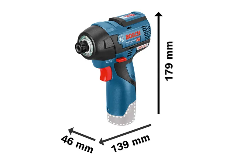 Bosch GDR 12V-110 cordless impact driver with 110 Nm torque.