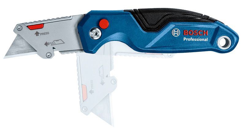 Bosch folding utility knife with ergonomic grip.