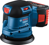 Bosch GEX 185-LI random orbit sander with 125mm pad.