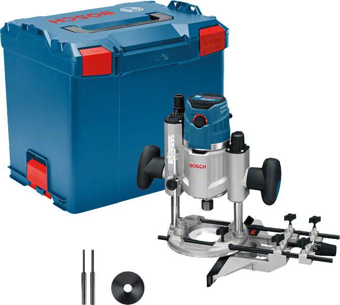 Bosch GOF 1600 CE router with carrying case.