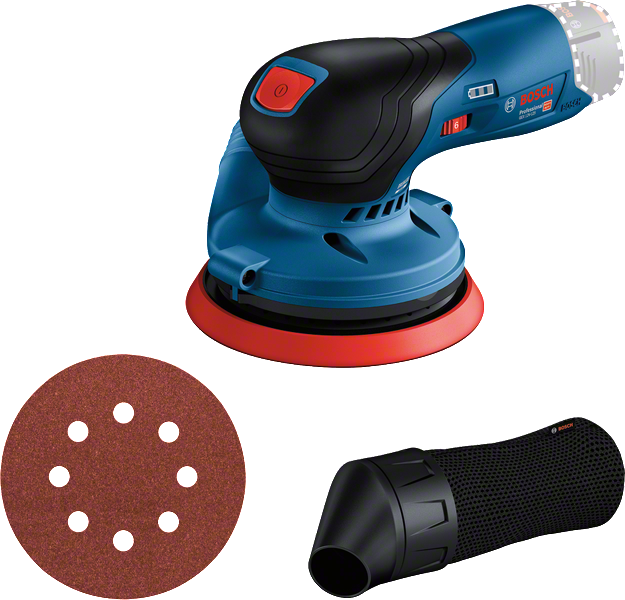 Bosch GEX 12V-125 cordless random orbit sander set.