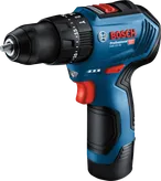 Blue Bosch cordless drill.