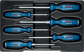 Bosch 6-piece screwdriver set in tray.