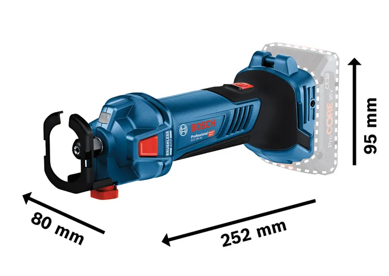Bosch GCU 18V-30 cordless drywall router with compact design.