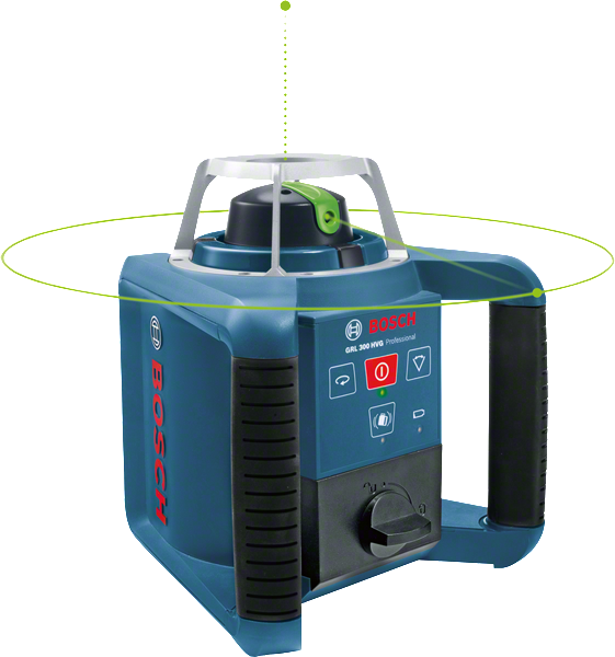 Bosch GRL 300 HVG laser leveling tool with 300 m range.
