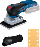 Bosch GSS 18V-13 cordless orbital sander with filter.