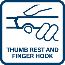 Thumb rest and finger hook for better safety on VDE knife handle