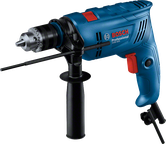 Bosch GSB 600 impact drill with side handle.