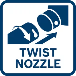 The robust nozzle is effortlessly clicked and twisted into position.