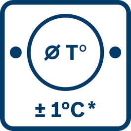 Measuring accuracy of IR ± 1.0 °C plus use-dependent deviation