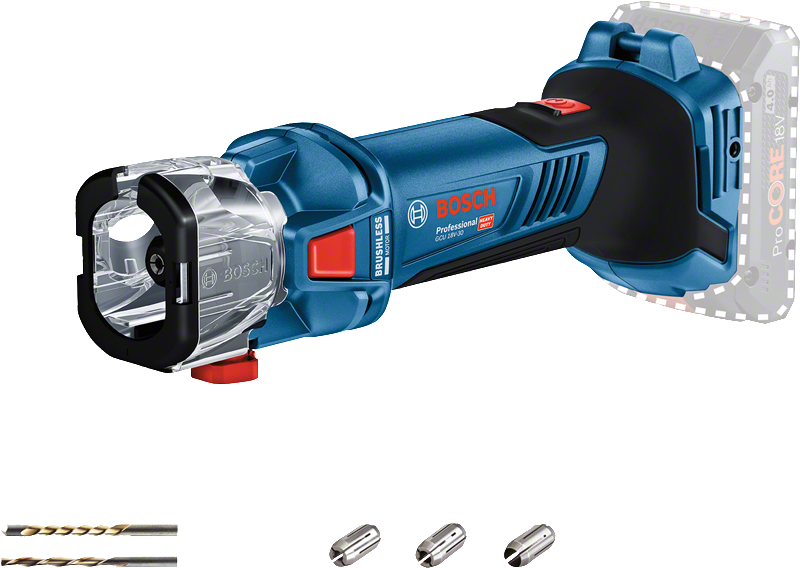Bosch GCU 18V-30 cordless drywall cutout tool.