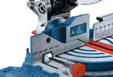 Bosch GCM 254 mitre saw with angle measurement scale.