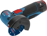 Bosch GWS 12V-76 angle grinder with carbide multi-wheel.