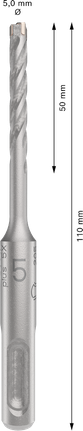 PRO SDS plus-5X Hammer Drill Bit, 5 x 50 x 110 mm PRO SDS plus-5X Hammer Drill Bit, 5 x 50 x 110 mm