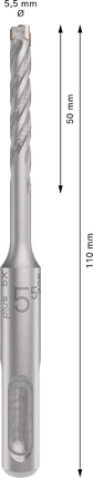 PRO SDS plus-5X Hammer Drill Bit, 5.5 x 50 x 110 mm PRO SDS plus-5X Hammer Drill Bit, 5.5 x 50 x 110 mm