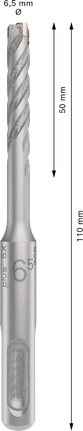 PRO SDS plus-5X Hammer Drill Bit, 6.5 x 50 x 110 mm PRO SDS plus-5X Hammer Drill Bit, 6.5 x 50 x 110 mm