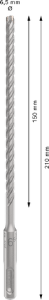 PRO SDS plus-5X Hammer Drill Bit, 6.5 x 150 x 210 mm PRO SDS plus-5X Hammer Drill Bit, 6.5 x 150 x 210 mm