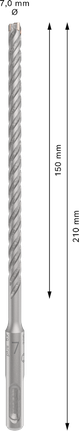 PRO SDS plus-5X Hammer Drill Bit, 7 x 150 x 210 mm PRO SDS plus-5X Hammer Drill Bit, 7 x 150 x 210 mm
