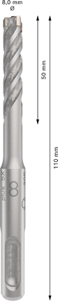 PRO SDS plus-5X Hammer Drill Bit, 8 x 50 x 110 mm PRO SDS plus-5X Hammer Drill Bit, 8 x 50 x 110 mm