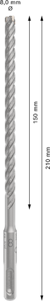 PRO SDS plus-5X Hammer Drill Bit, 8 x 150 x 210 mm PRO SDS plus-5X Hammer Drill Bit, 8 x 150 x 210 mm