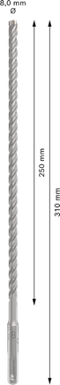 PRO SDS plus-5X Hammer Drill Bit, 8 x 250 x 310 mm PRO SDS plus-5X Hammer Drill Bit, 8 x 250 x 310 mm