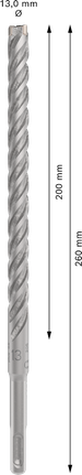 PRO SDS plus-5X Hammer Drill Bit, 13 x 200 x 260 mm PRO SDS plus-5X Hammer Drill Bit, 13 x 200 x 260 mm