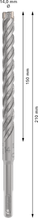 PRO SDS plus-5X Hammer Drill Bit, 14 x 150 x 210 mm PRO SDS plus-5X Hammer Drill Bit, 14 x 150 x 210 mm